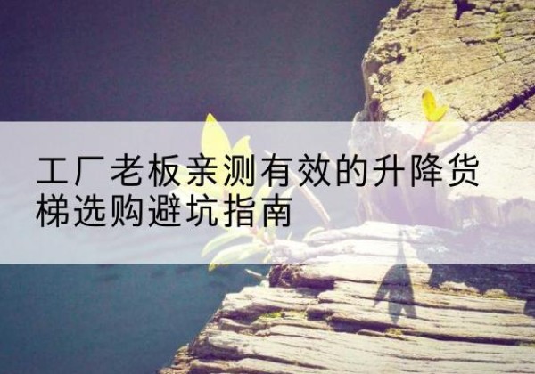 大武口升降货梯怎么选-工厂老板亲测有效的升降货梯选购避坑指南